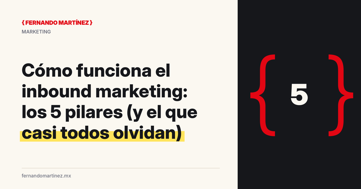 Cómo funciona el inbound marketing: los 5 pilares (y el que casi todos olvidan)